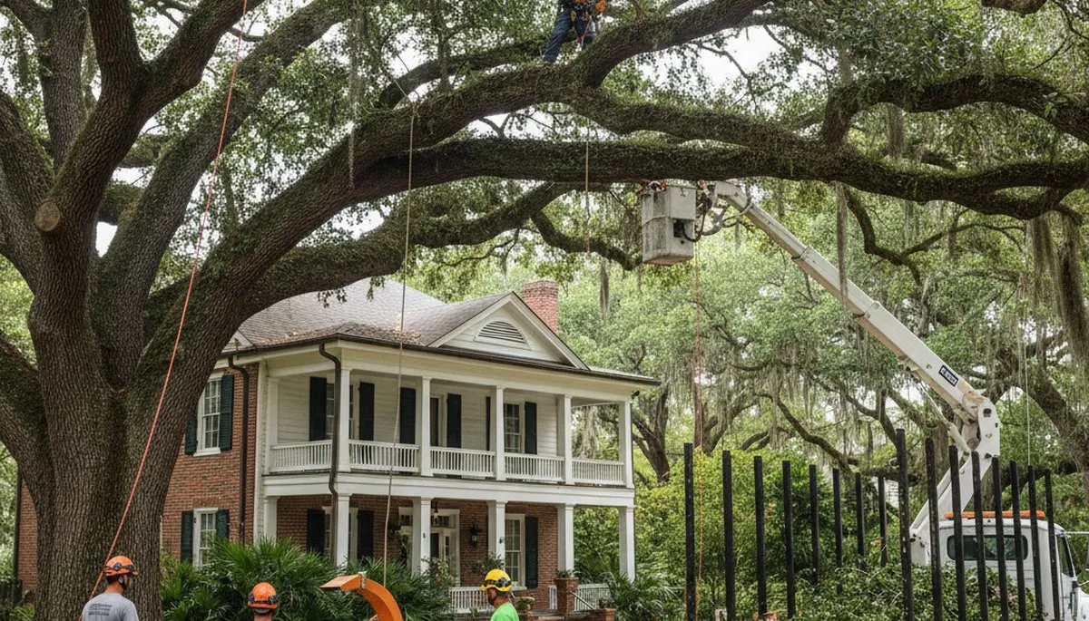 Charleston, SC tree service crew providing professional tree trimming and removal for local properties