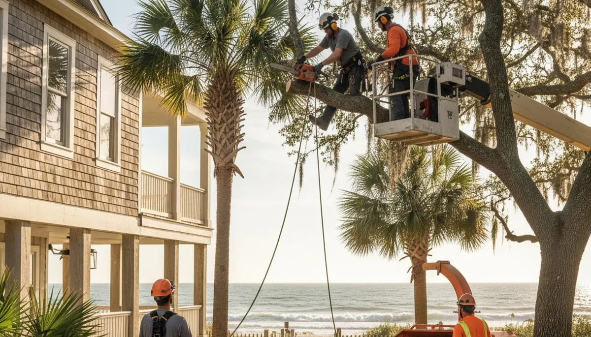 Charleston, SC tree service crew providing professional tree trimming and removal for area properties