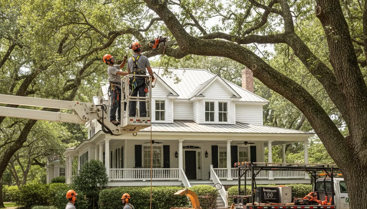 Tree service crew in Charleston, SC performing professional tree trimming and removal