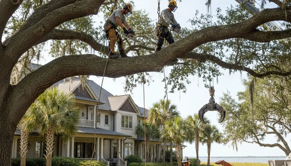 Tree service crew in Charleston, SC handling professional tree trimming and removal